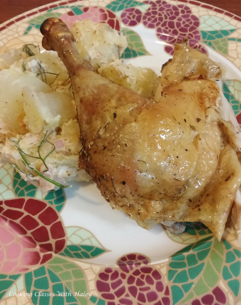 Fennel Roasted Chicken with Warm Potato Salad.