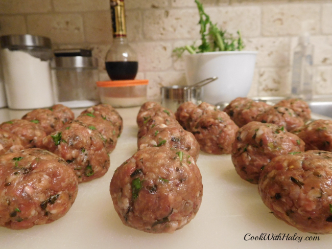 Curly Mustard Greens and Italian Sausage Meatballs