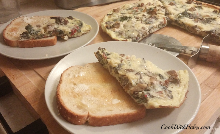 Chard and Mushroom Frittata Family Style