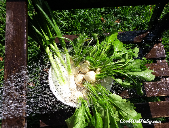 Rinse root vegetables very well.