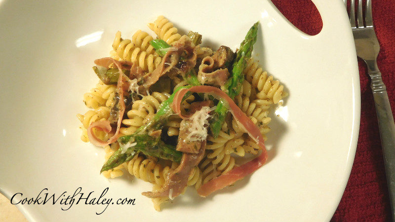 Mushroom Asparagus Mascarpone Pasta