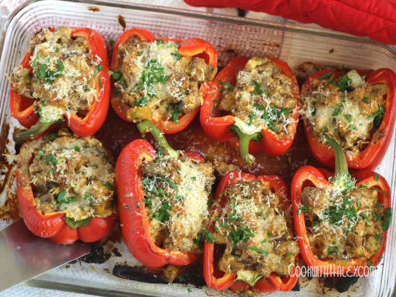 Beef and Potato Stuffed Red Peppers