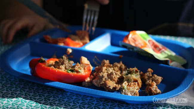 Beef and Potato Stuffed Red Peppers